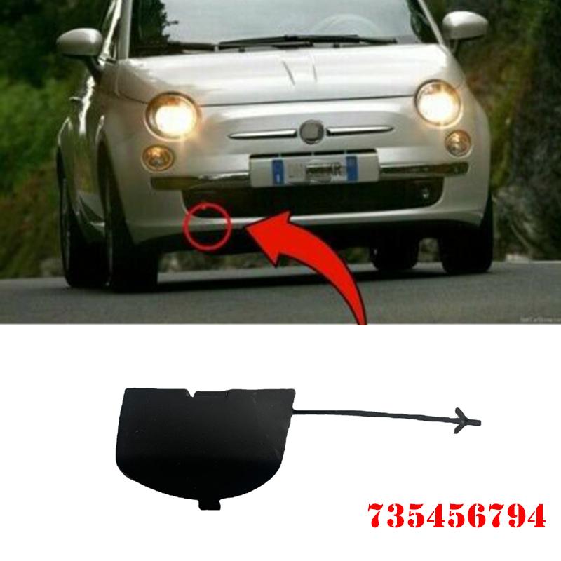 Pro FIAT 500 500C 312 2007-2015 Mřížka předního nárazníku auta Kryt oka pro tažení Černý základní nátěr Hák Auto Náhradní díly 735456794