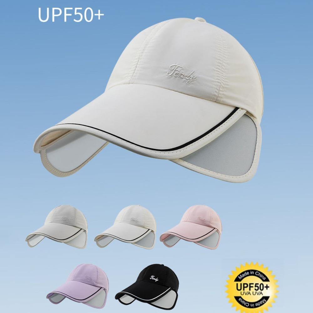 

UV Protection Sunscreen Baseball Hat Wide Brim Sunscreen Hat Retractable Sun Hat Hiking рожевий