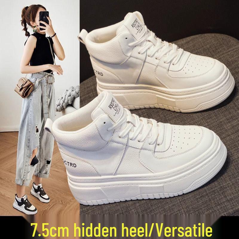 Dámské jarní 2025 platformové boty s vysokým svrškem – Lehké tenisky na silné podrážce zvyšující výšku