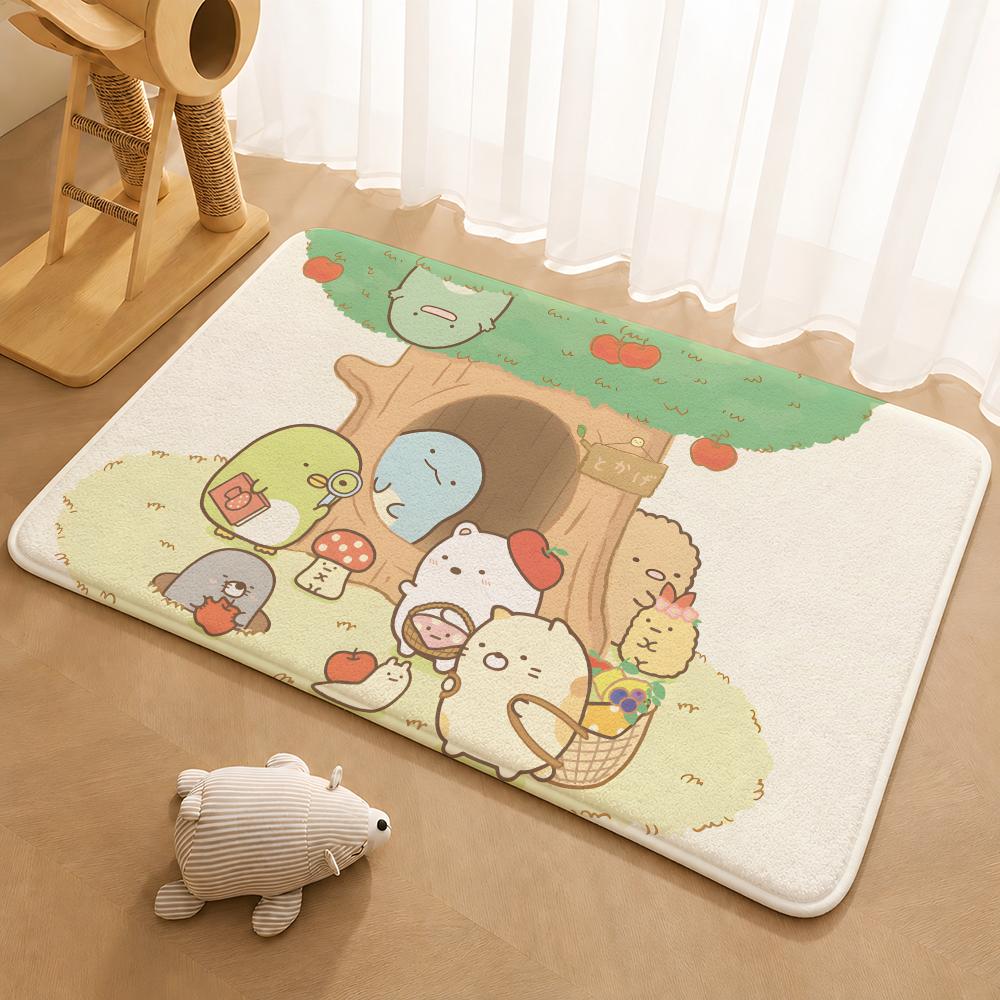 S-Sumikko Gurashi Exquisite Floor Mat Floor Mat Soft Flannel Non-Slip Door Rug for Living Room