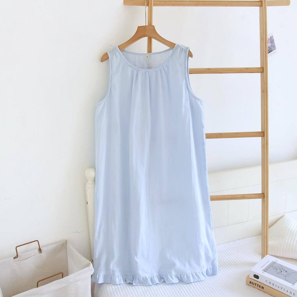 Pure Cotton Double-layer Yarn Pajamas Women's Summer Thin Vest Shorts Sweet Girl Style Can Be Worn Outside Loungewear Two-piece Set