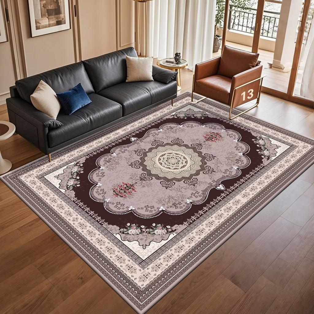 Retro Persian American Carpet Large Area Living Room Decoration Home Ethnic Style Bedroom Rug Cloakroom Lounge Soft Mat Washable