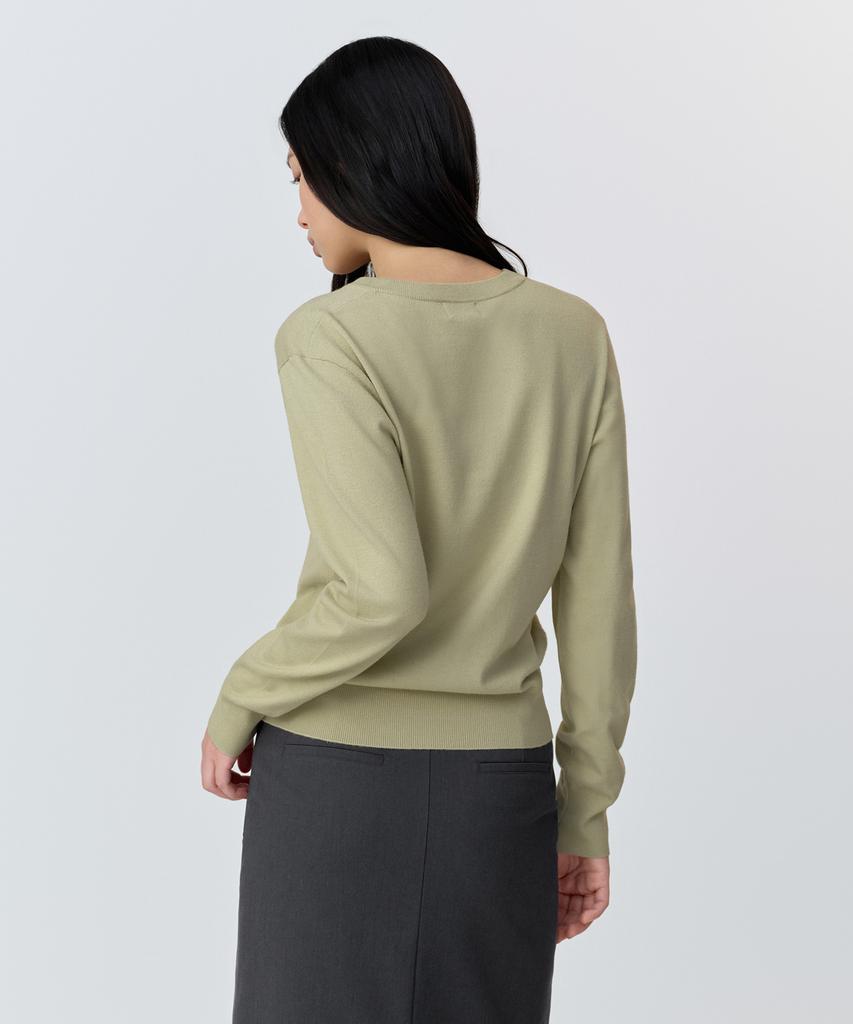 MUSINSA STANDARD WOMAN Women'S Essential V-Neck Knit [Pale Green]