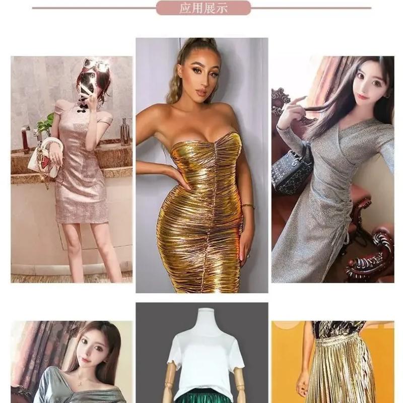 Larghezza 150cm Tessuto Poliestere Laser Glitter Iridescente Olografico Sfondo Festa Matrimonio Decorazione Abbigliamento Bambola Materiale Fai da Te