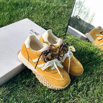 . Inner Heightening German Training Shoes Women's Spring and Summer New Small Versatile Breathable Retro Sports and Leisure Shoes