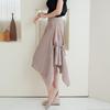 Plara Wide Skirt With Side Ribbon Point And Pleats