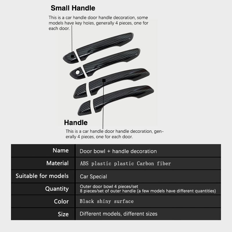 For Peugeot 508 MK1 W23 2011~2018 2011 2017 Carbon Fiber Door Handle Cover Trim Car Accessories Style Stickers Rustproof Catch