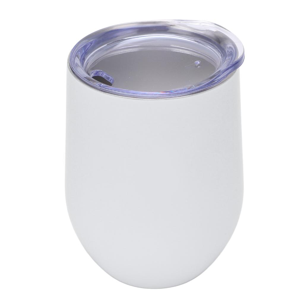 Stainless Steel Tumbler Vacuum Insulated Cups 12oz Capacity Double Wall U Shaped Eggshell for Drinks Wine WaterWhite