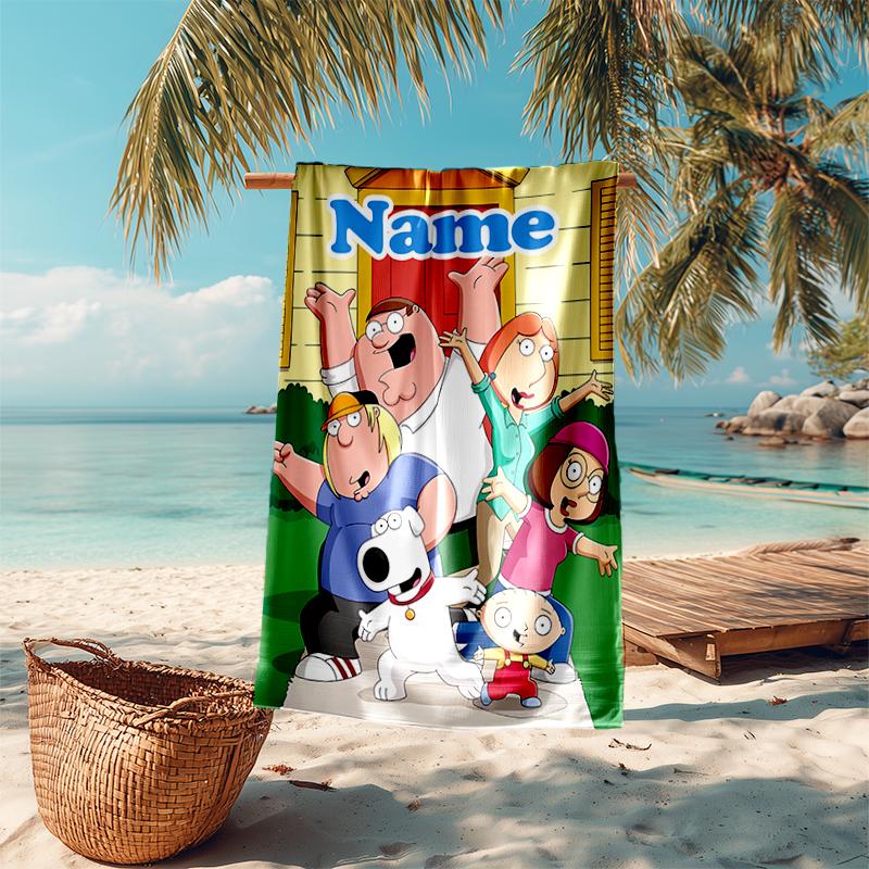 Personalized Customized Proof Beach Towel with Family Guy  Pattern - Soft, Absorbent, Quick-drying, Perfect Swimming, Camping&bathing