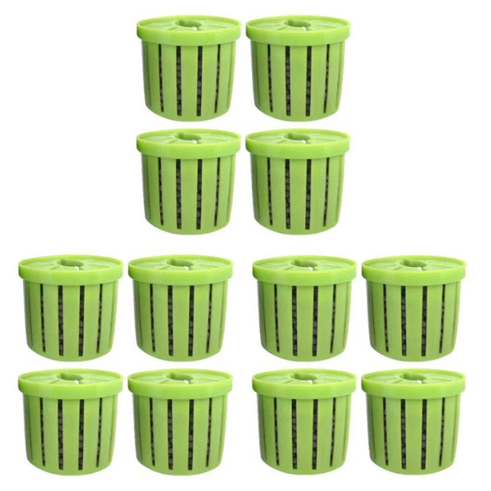 12Pcs Aquarium Plant Holder Multi-Function Aquatic Plant Cup Anti Floating Porous Planting Basket Fish Tank Basin Accessories