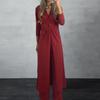 2Pcs/Set Female Suit Stylish Women's V-Neck Twisting Trousers Set Comfortable Fashionable Suit Lady