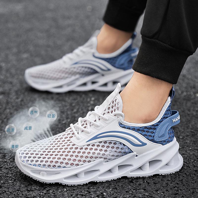 2024 Summer New Fly-woven Sports Shoes Men's Fashion Empty Mesh Breathable Sports Shoes Men's Durable Running Shoes
