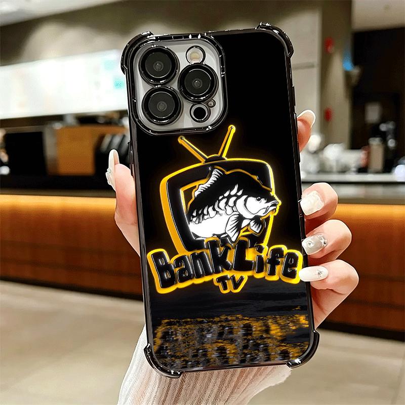 Nash Fishing Fish Mark Soft Phone Case For iPhone 15 16 17 Air 14 Pro Max 16E Plus 13 12 Mini Plating Anti-Fall Fundas