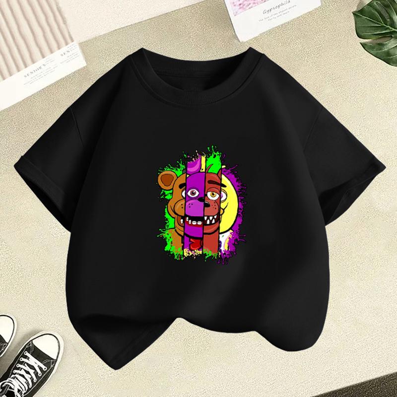 Five Nights Freddys Kids TShirt Cartoon Printed Boy Short Sleeve Tops FNAFs Girl Clothes Summer Breathable Baby Birthday Gifts