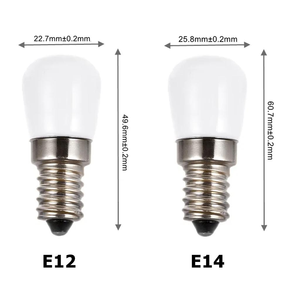 2W Led Fridge Light Bulb E14 Cool Warm 110-220V Dc12V Dc24V Refrigerator Freezer Bulbs Indicator Lamp Screw For Replace 20W