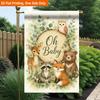 2D Flat - 2D Flat Printing Garden Flag 1pc, Owl Fox Bear Deer Durable Single-Sided Print Yard Flag, Garden & Home Holiday Decoration, 29.97X44.96 Cm,