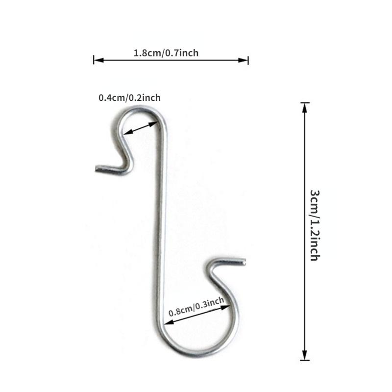 40/100Pcs Christmas Metal Star Decorations S-shaped Hooks for Christmas Tree Hanging Wreath Pendant Clasp New Year Ornaments