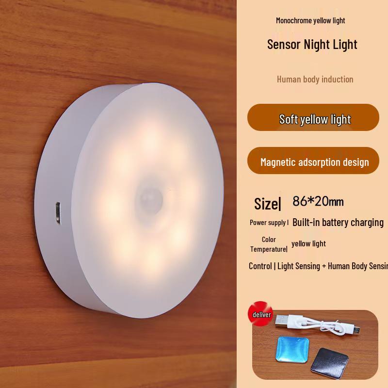 USB Rechargeable Motion Sensor Night Light for Bedroom, Stairway, and Corridor