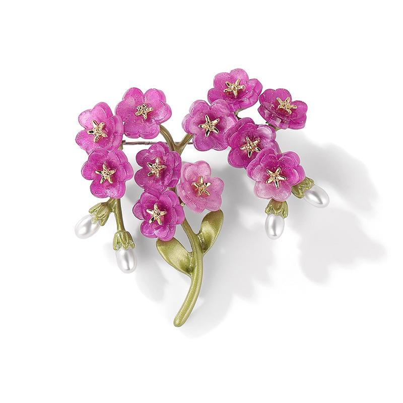 Ethnic Style Cheongsam Brooch: Pink Floral Forget-Me-Not Corsage - Perfect Valentine's Gift