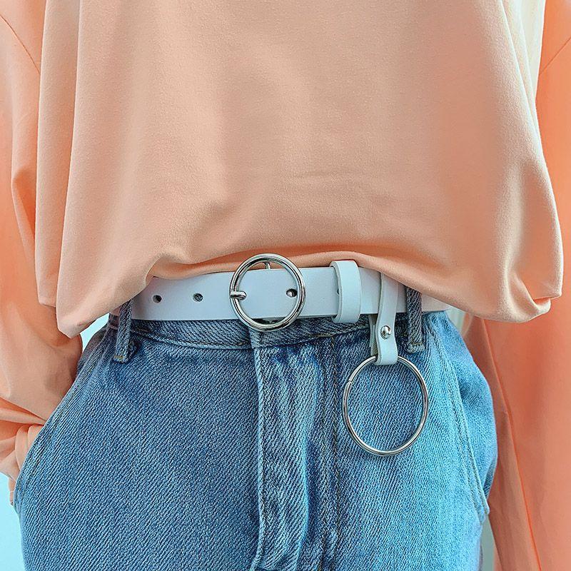 All Hole Contemporary Black Belt For Women Stylish Automatic Buckle For Wear Everyday