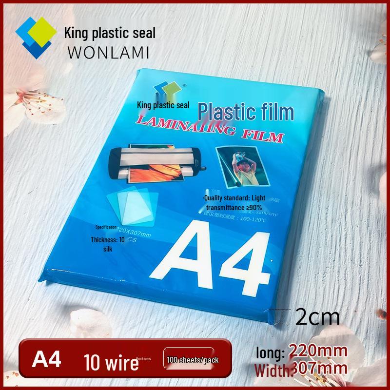 King A4 Laminierfolie - 100 Standard 5c Taschen für Foto-Heißversiegelung, Kostenloser Versand