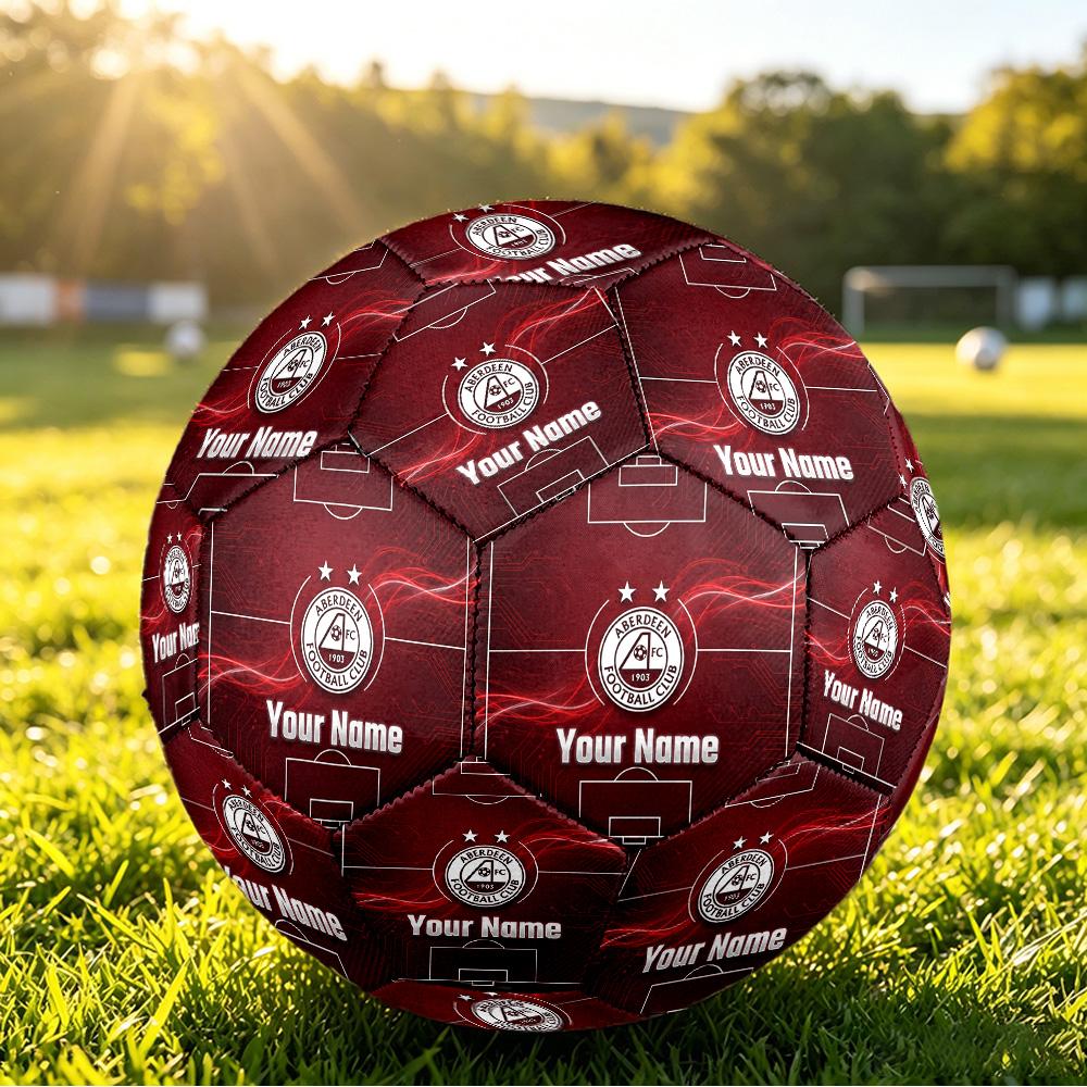 Personalized Size 5 Football Aberdeen FC Pattern Outdoor Game Sports Ball Gift