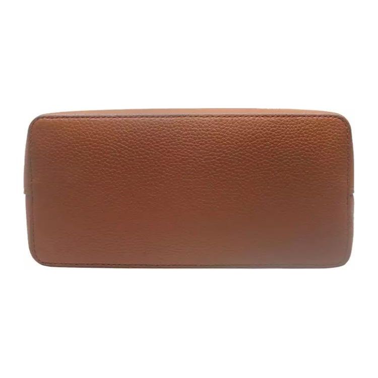 Tory Burch Logo Solid Leather Tote Bag Shopping Bag Shoulder Crossbody Handbag Medium Women Tote Bags Dark-Brown 85985-912