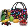 Red Heart Pattern Valentine's Day Lunch Bag Portable Reusable Insulated Lunch Box for Women Men Tote Bag for Work Travel Picnic