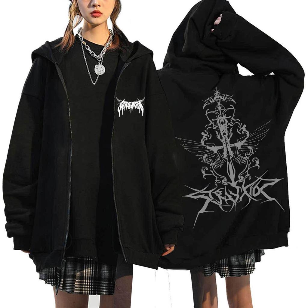 Women's Fashionable Comfortable Casual Long-Sleeved Printed Zip-Up Sweatshirt