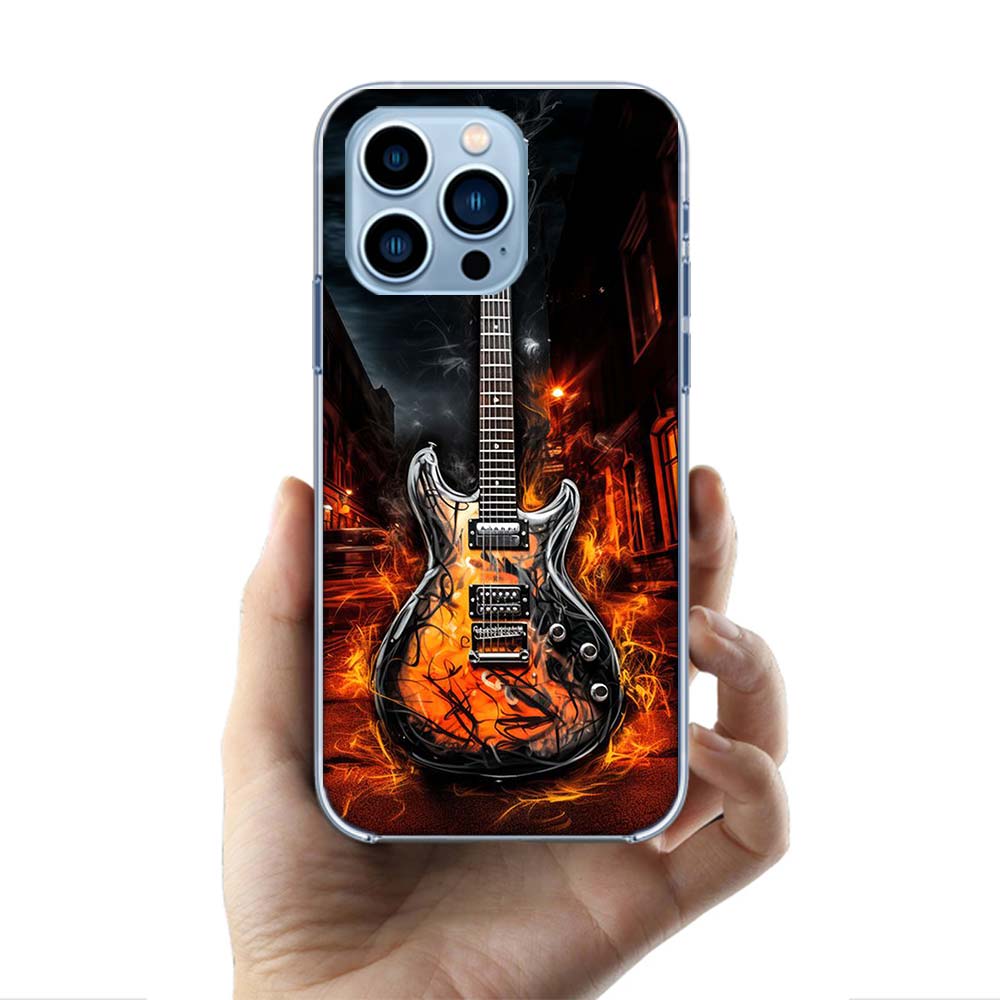 Retro Rock Music Electric Guitar Cases Phone Case For Iphone 17E 16E 17 Air 16 Pro Max 15 Pro 14 Plus 11 13 12 Mini Cover Cases