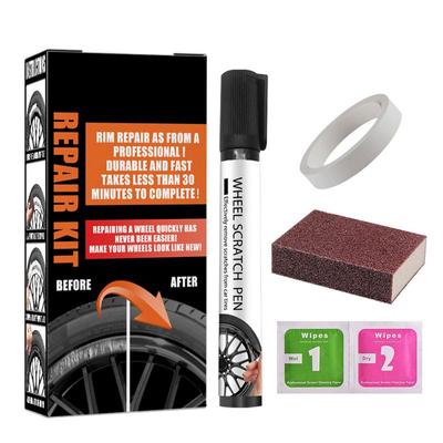 Wheel Rim Repair Kit Black Automobile Alloy Wheel Rims Scratch Remover Pen Car Wheel Scratch Remover Quick Dry Coverage