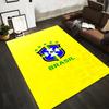 """Gelber Teppich mit Design des CBF-Logos Brasiliens und grüner Beschriftung"" Geeignet für den Einsatz als Antirutsch-Matte für Wohnzimmer, Schlafzimmer, Sofas"""