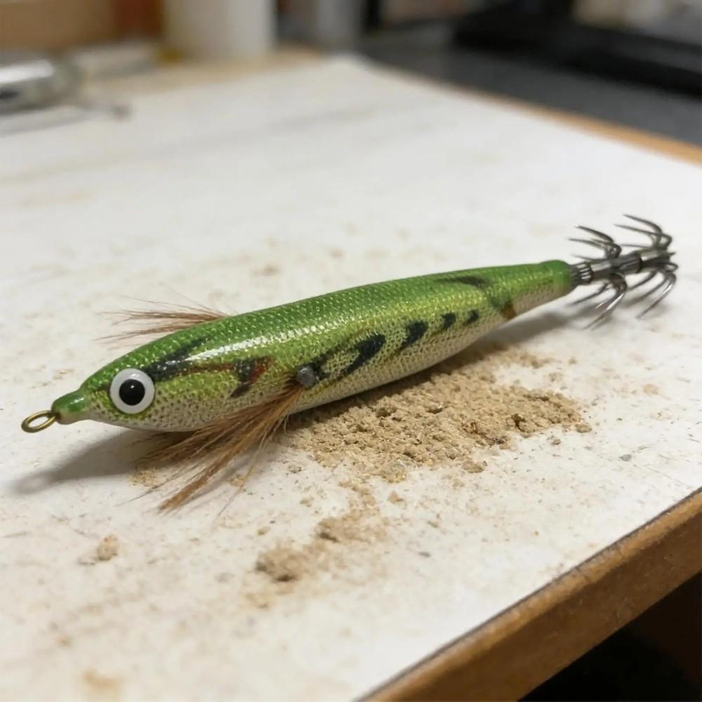 12cm Squid Jig Rattling Bead Hook Saltwater Jigs Luminous with Sound Beads Egi Shrimp Lure