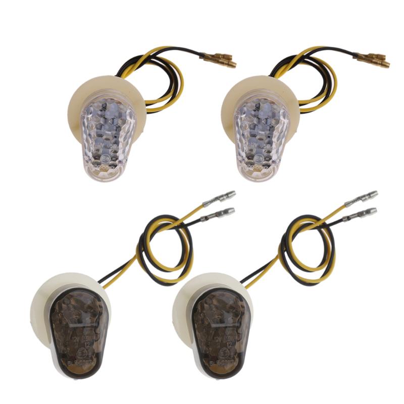 Black Amber Motorcycle 12V Flush Mini LED Turn Signal Lights for Yamaha YZF R1 R6 R6 SFZ1S FAZER Auto Supplies