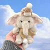 Plush Doll Cartoon Elephant Design Keychain Bag Charm with Long Nose Soft Hanging Ornament Animal Bag Accessory