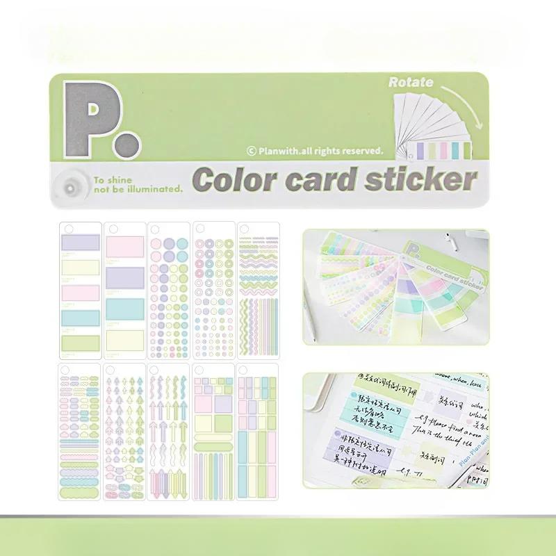 Multiple Shapes Solid Color Memo Pad Simplicity Fluorescent Transparent Sticky Note Marker Words Notepad Student School Supplies