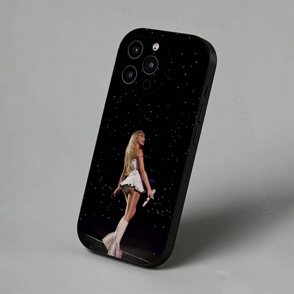 Singer S-Sabrina Carpenter Schlanke Rückseite Handyhülle für iPhone 17,16,15,14,13,12,11 Pro,Max,Plus,X,XS,XR,SE,Mini Schutzhülle