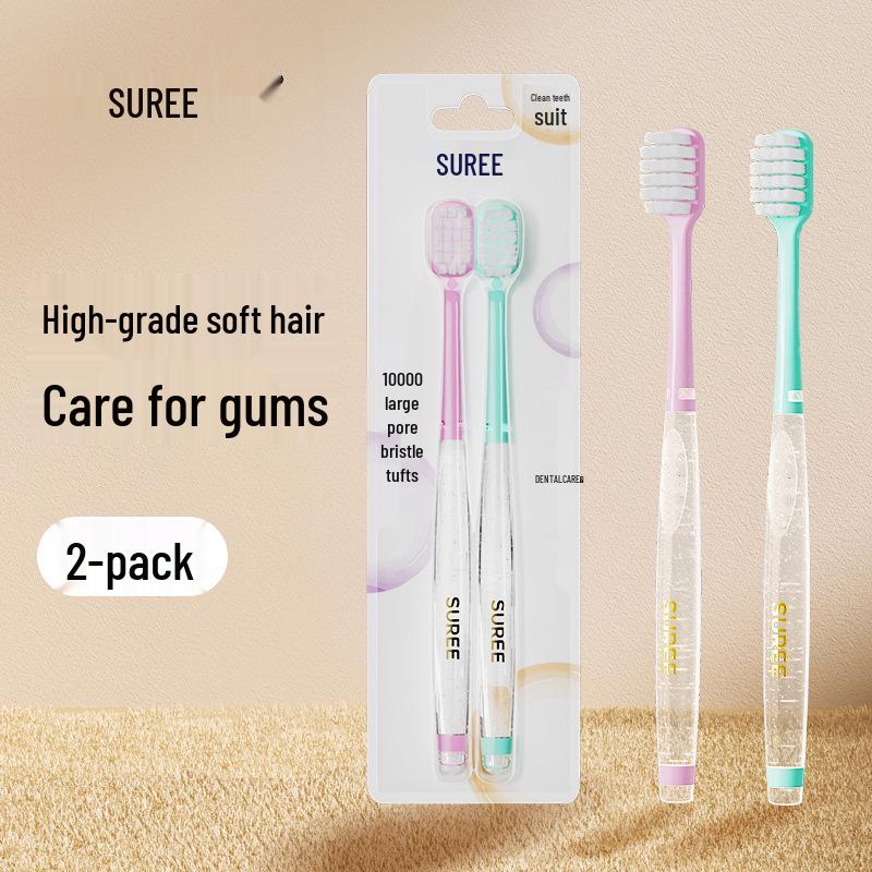 Silver Ion Antibacterial Soft Bristle Toothbrush, Advanced Gum Protection, Wide Head for Adults.