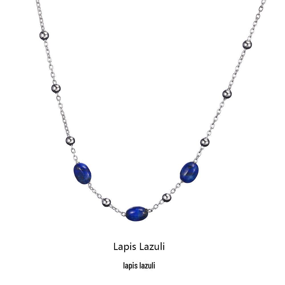 Elegantní náhrdelník z nerezové oceli pozlacený 18K zlatem s kamenem Sand Pine a sladkovodní perlou - Vodotěsný a neblednoucí.