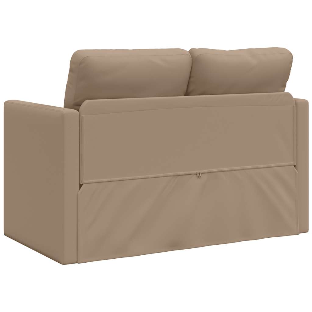 Floor Sofa with Sleeping Function Cappuccino Brown Artificial Leather