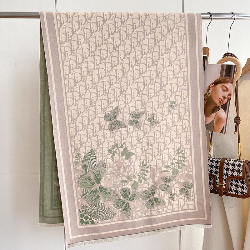 Scarf Women'S Air-Conditioned Room Shawl Thick Imitation Cashmere Thickened Windproof Scarf Letters