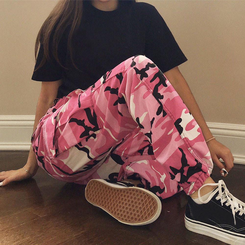 Kaufe (Pants)Women Sports Camo Cargo Pants Outdoor Casual Camouflage  Trousers Jeans | Joom