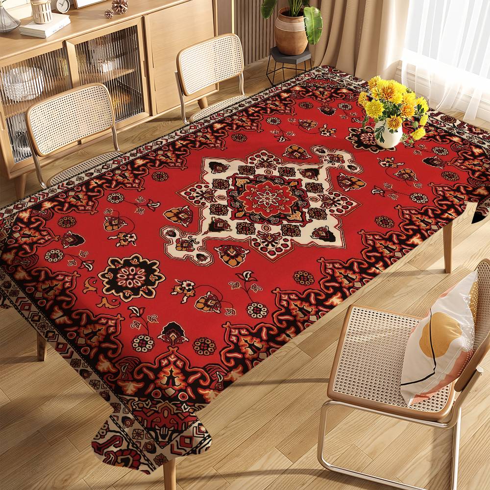 Persian Table Cloth Stain Resistant Decorative Washable Tablecloths Birthday Party Dining Table