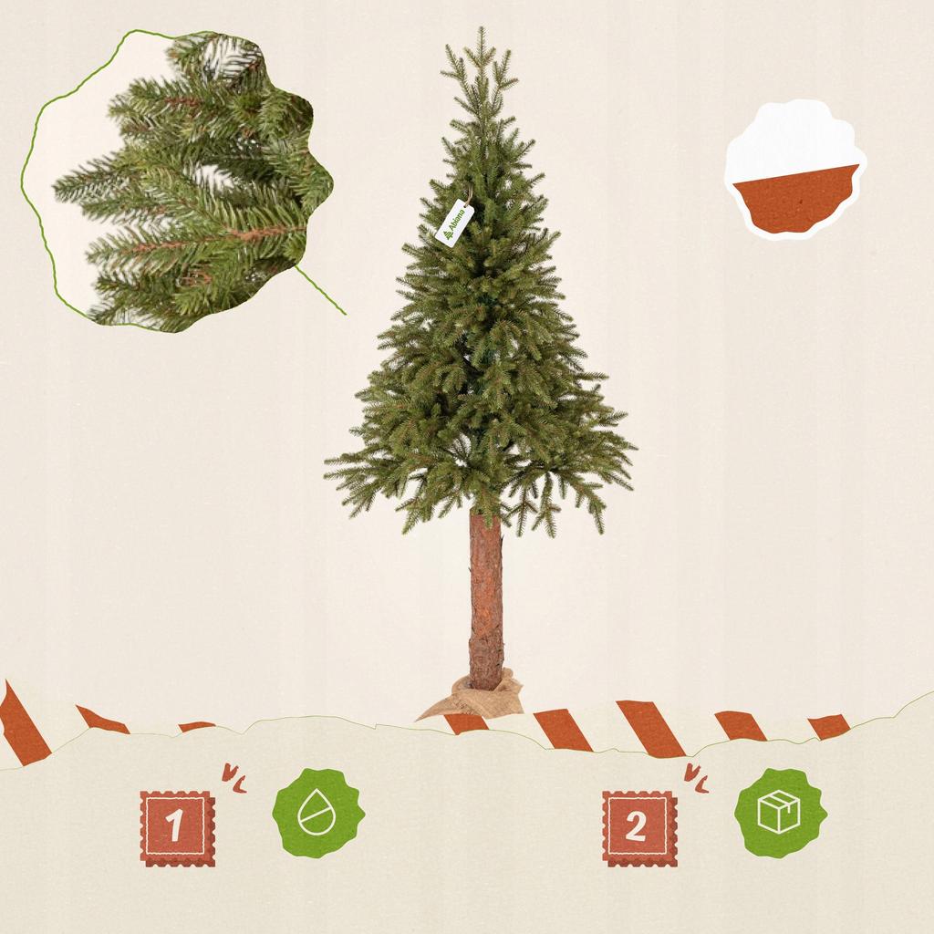 Artificial Christmas Tree On A Trunk Like A Life Spruce 180 100% Pe Dense