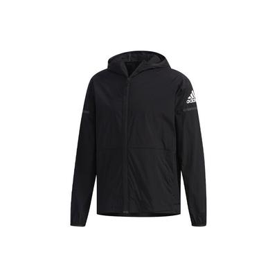 Leichte gewebte Windjacke mit Kapuze und Logo Herren Oberbekleidung Schwarz FI8759