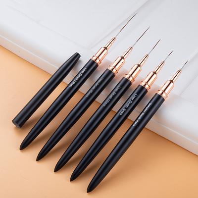 1pc Nail Liner DIY Drawing Painting Flower Line Stripes Pen 4mm-25mm Metal Handle Nail Art Brush With Cover Nail Brushes