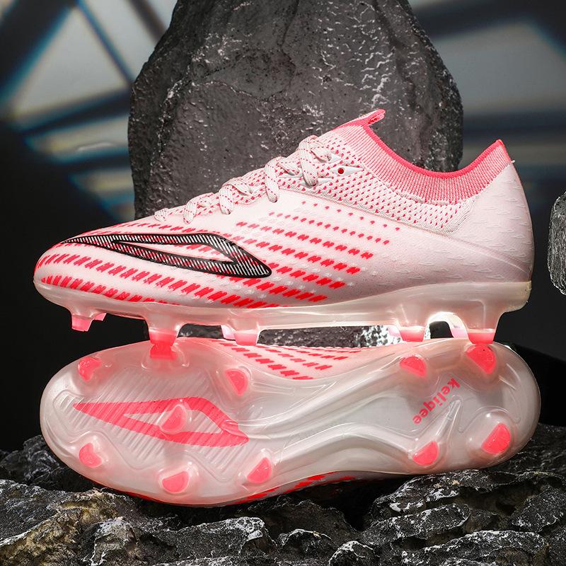 

2025 seamless fly-woven football shoes men s low-top youth spikes artificial turf training sneakers 38
