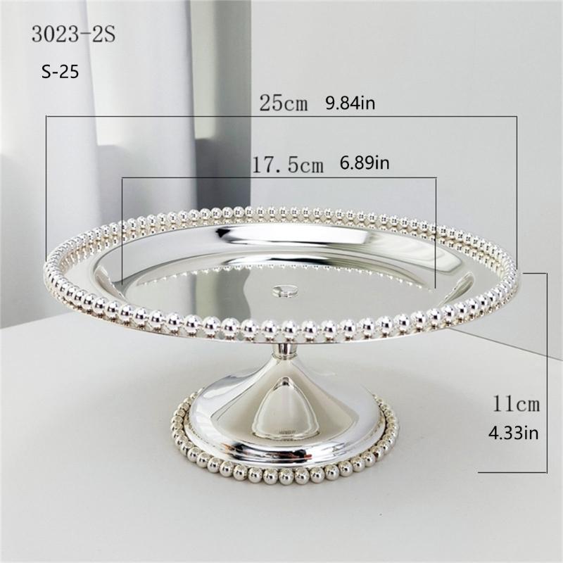 Elegante Alzata Rotonda per Torta Vassoio per Dolci in Acciaio Inossidabile per Frutta Snack Caramelle Decorazione Tavolo da Cucina e da Pranzo