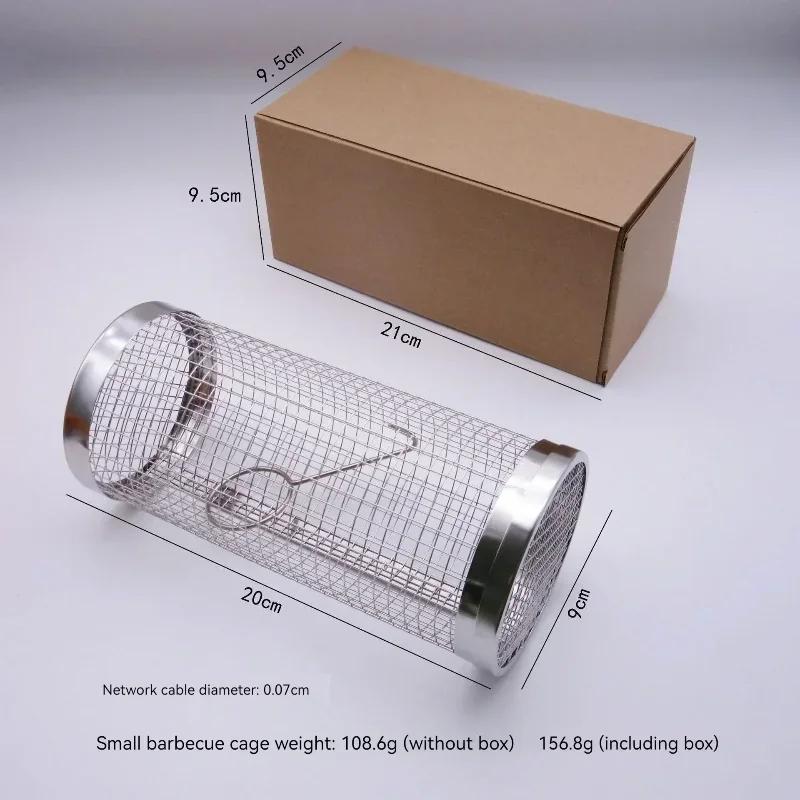 Round Barbecue Kitchen Utensils Tools Cookware Bbq Stainless Steel Lighter Kitchens Accessories Tongs Mesh Supplies Roller Cage