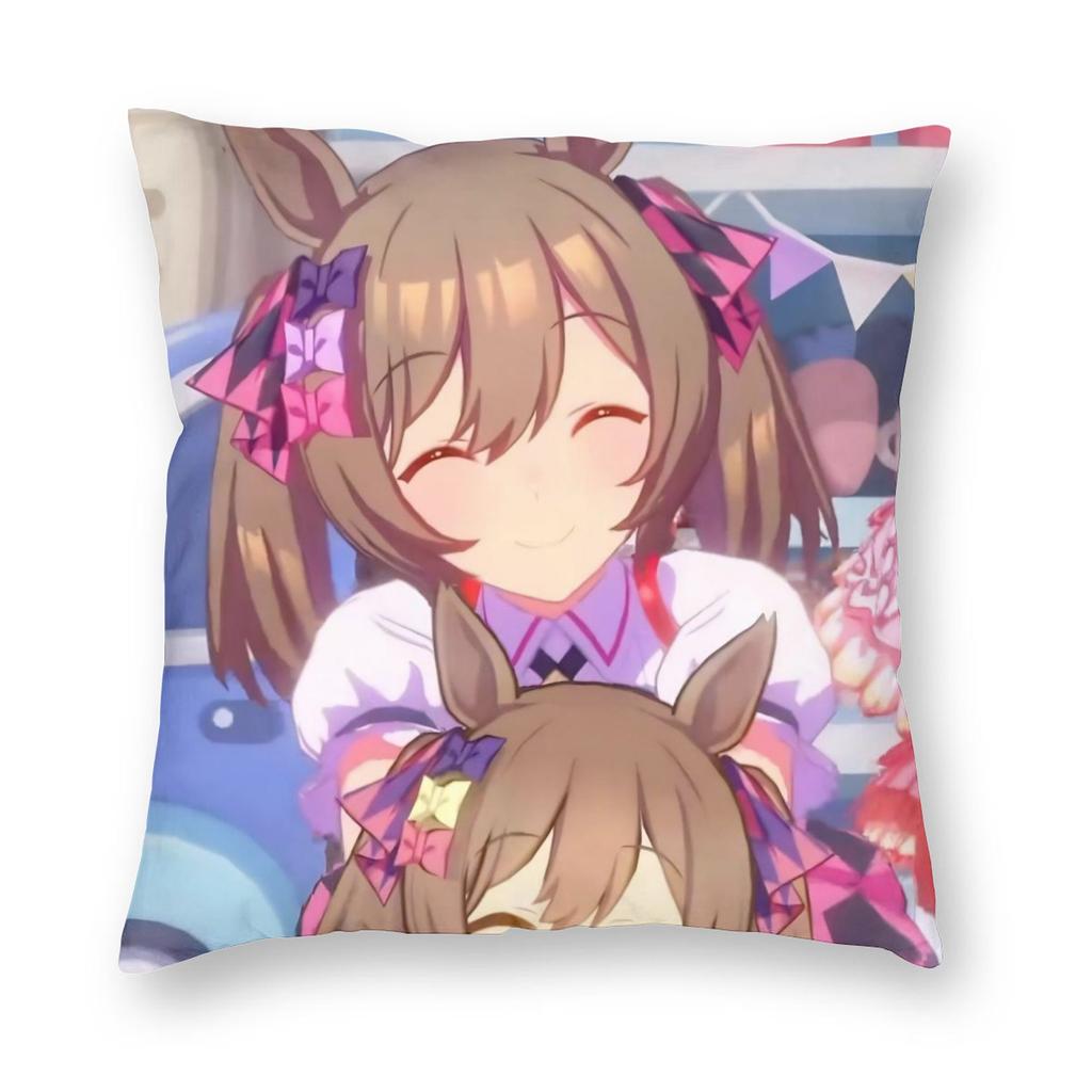 Umamusume Pretty Derby Mejiro Pillowcase Soft Polyester Cushion Cover Decoration Pillow Case Cover Home Square 45*45Cm